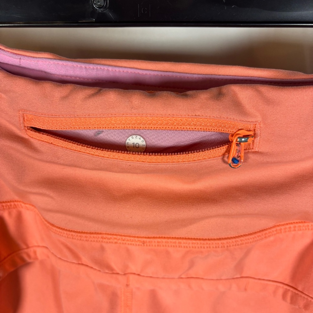 Lululemon Women's Speed Up Orange Coral Shorts 4” Inseam Size 10 - Picture 4 of 6